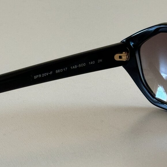 Prada Sunglasses Women's SPR20V-F 1AB/5O0 Black Fashion Rectangle 56mm - Picture 5 of 9